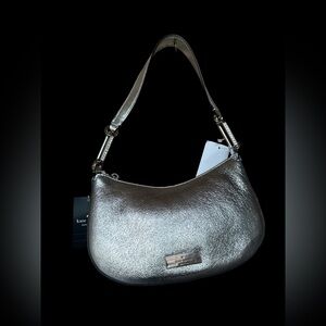 Kate Spade Metallic Silver Small Shoulder Bag